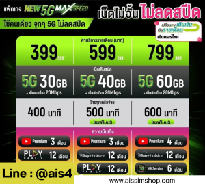 แพ็กเกจ 5G Max Speed