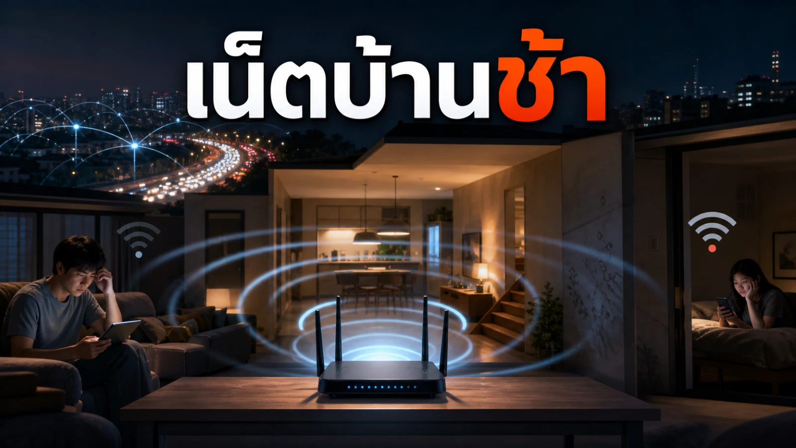 เน็ตบ้านช้าเฉพาะตอนกลางคืน เกิดจากคนใช้เยอะหรือ WiFi ในบ้านมีปัญหา